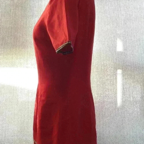 VINTAGE Red Silk St Gillian Size: 10, tiered 100% Silk Madison Ave Dress - Picture 2 of 4